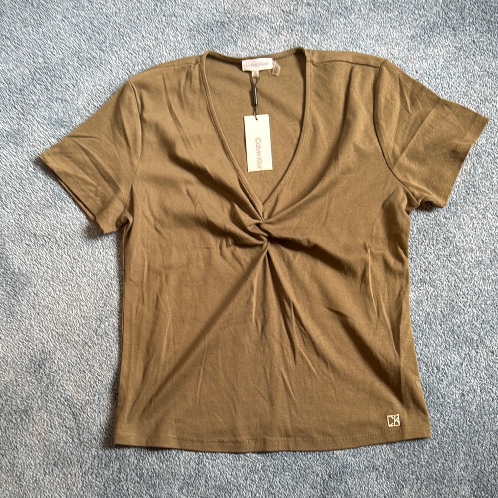 Calvin Klein Women's Olive Casual Top